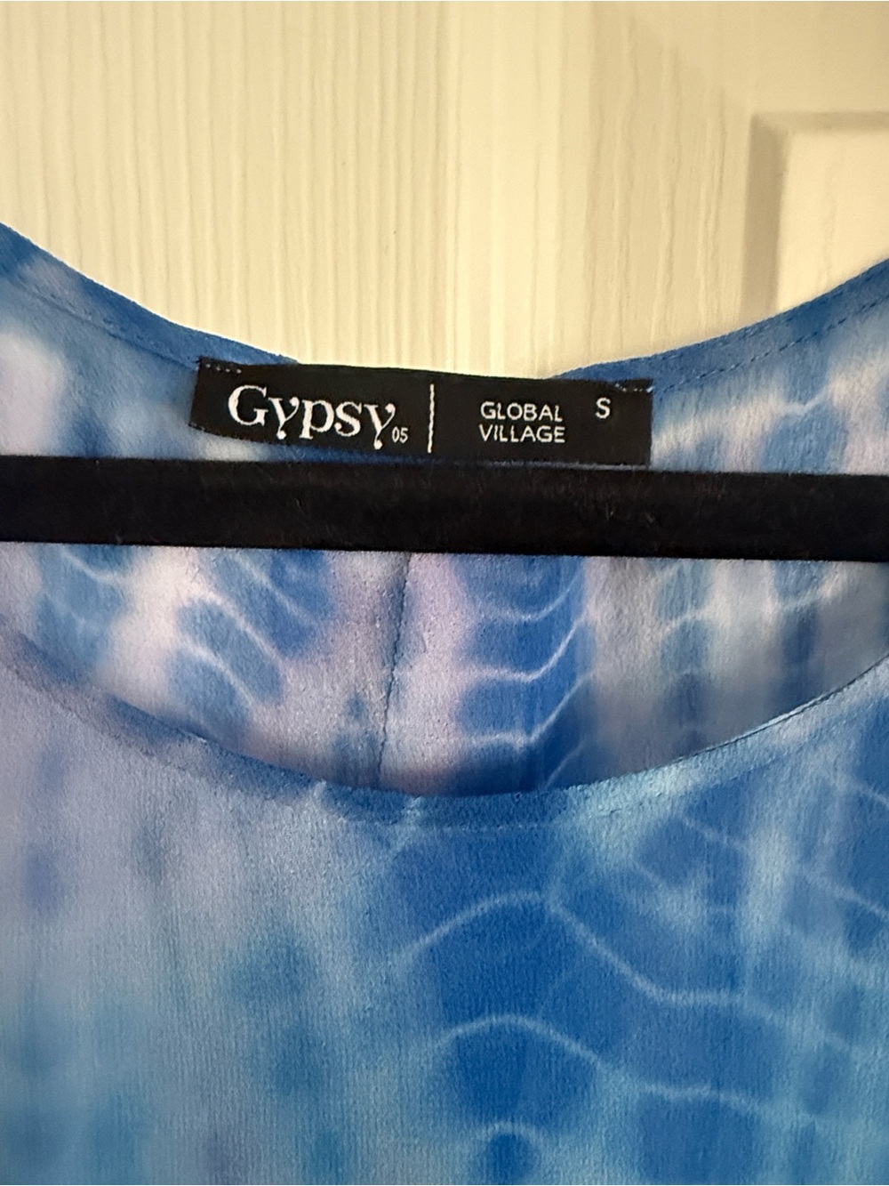 Gypsy 05 Blue Tie-Dye Sheer Tunic Top - Picture 3 of 7